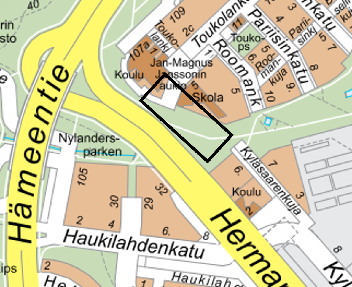 Pontitusalueen sijainti kartalla.