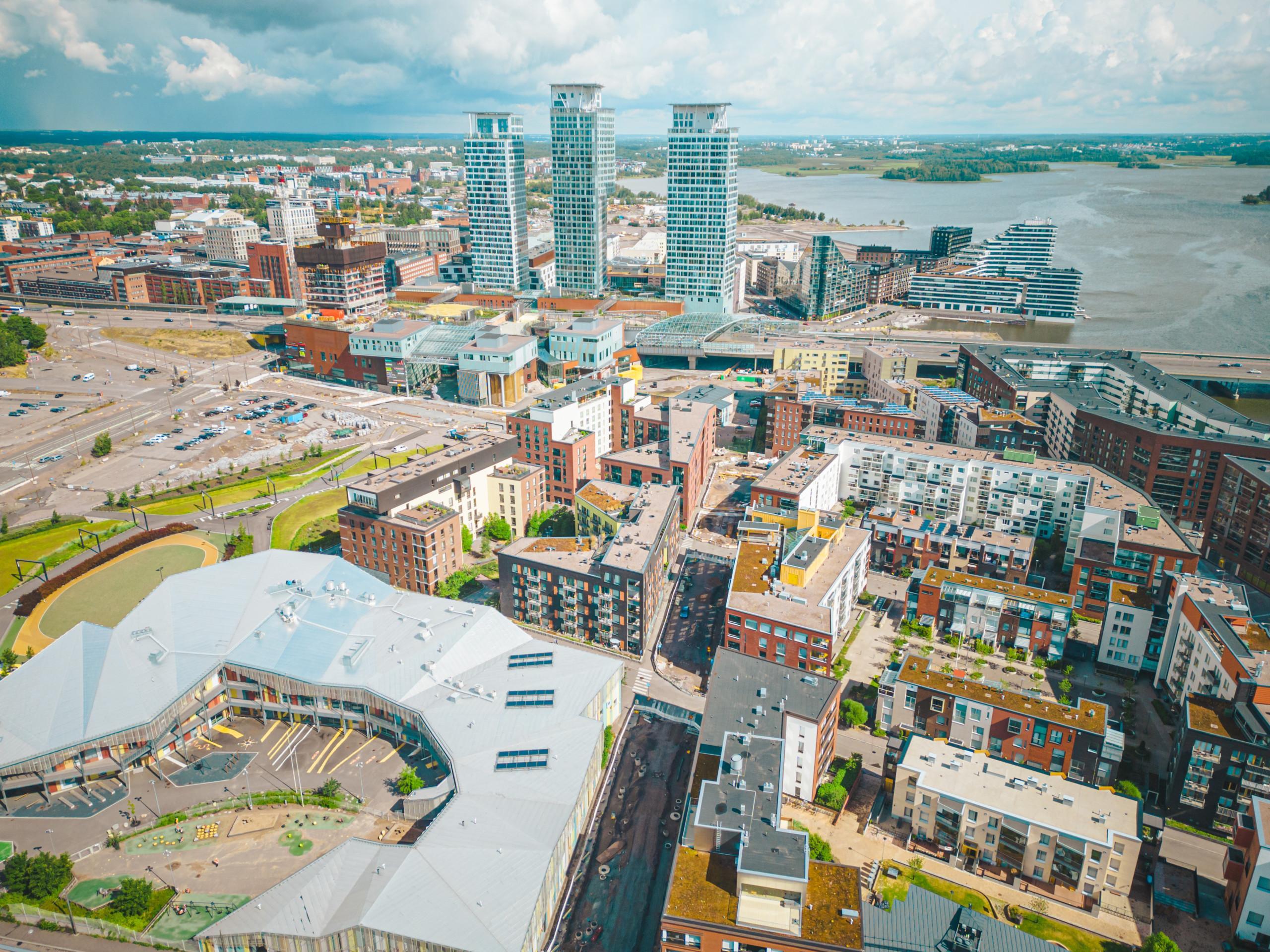 Ilmakuva Kalasataman keskuksesta.