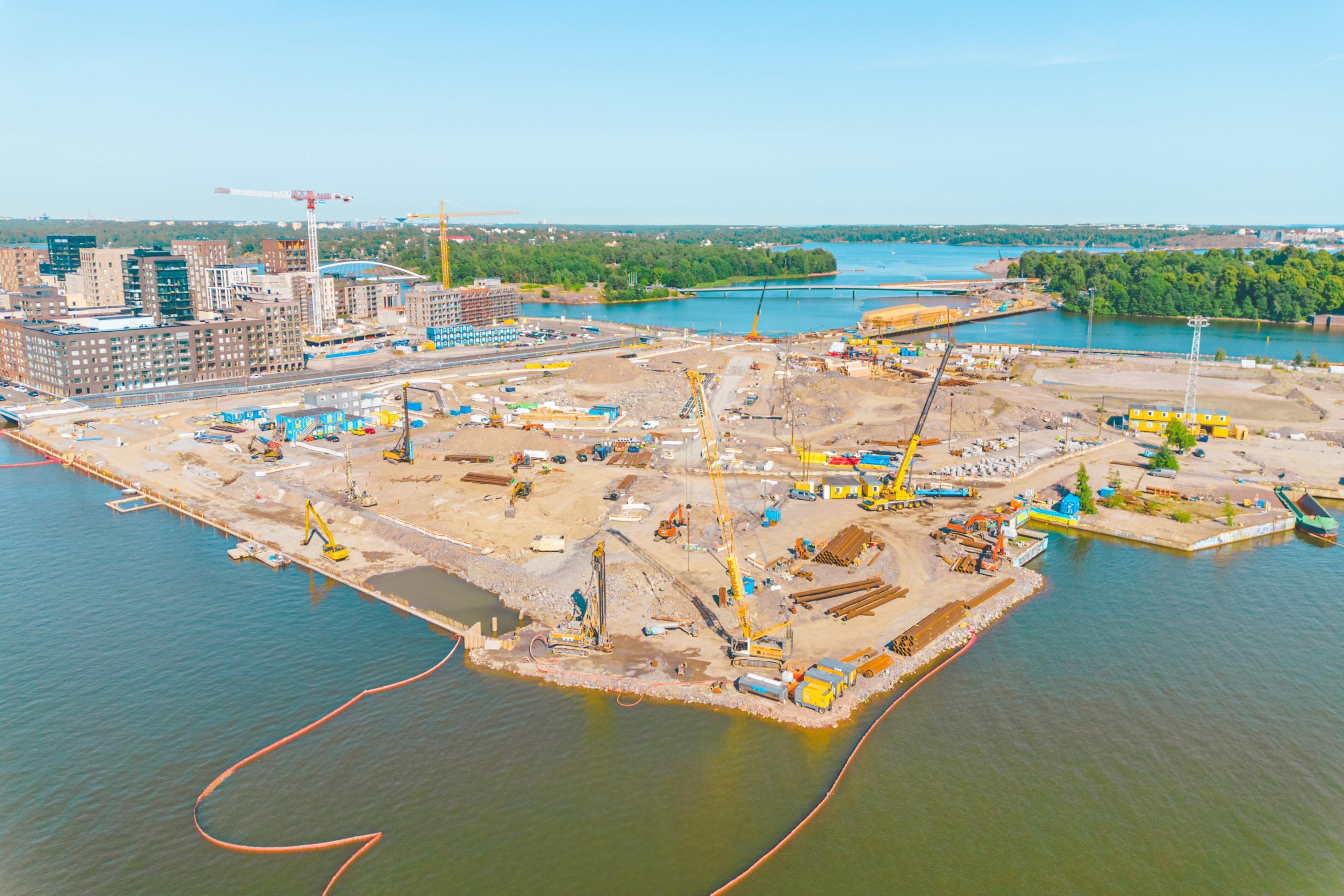 Nihdin työmaa (lohko 1) ilmasta käsin heinäkuussa 2022.