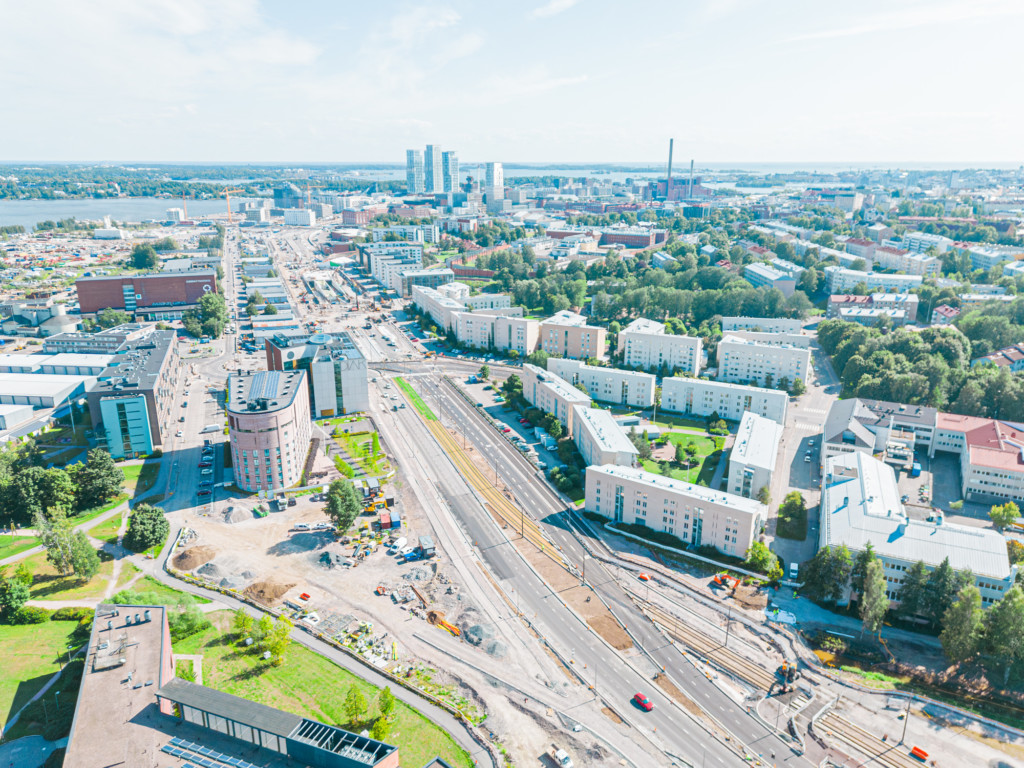 Ilmakuva Hermannin rantatiestä Toukolan kohdalla.